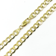 14K Solid Gold Flat Curb Necklace.